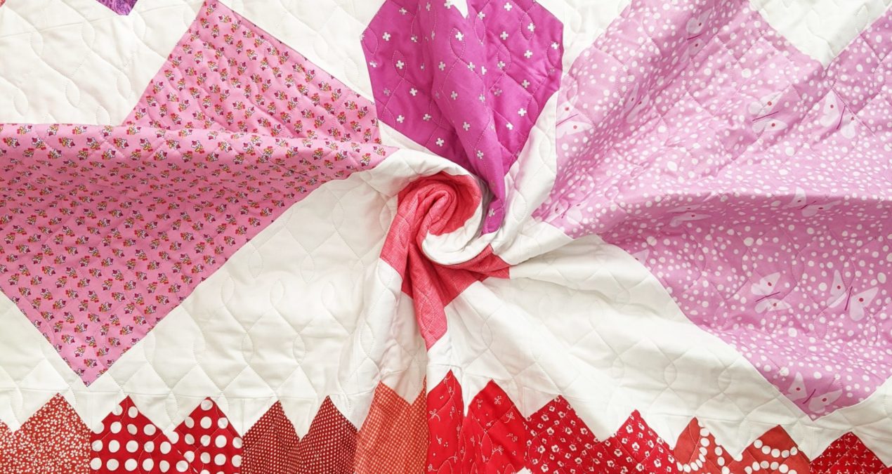 Cordate (the rainbow heart quilt)